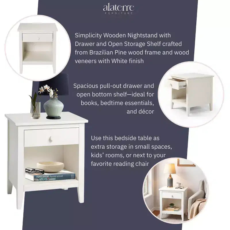 Weston Kids' Nightstand White - Alaterre Furniture