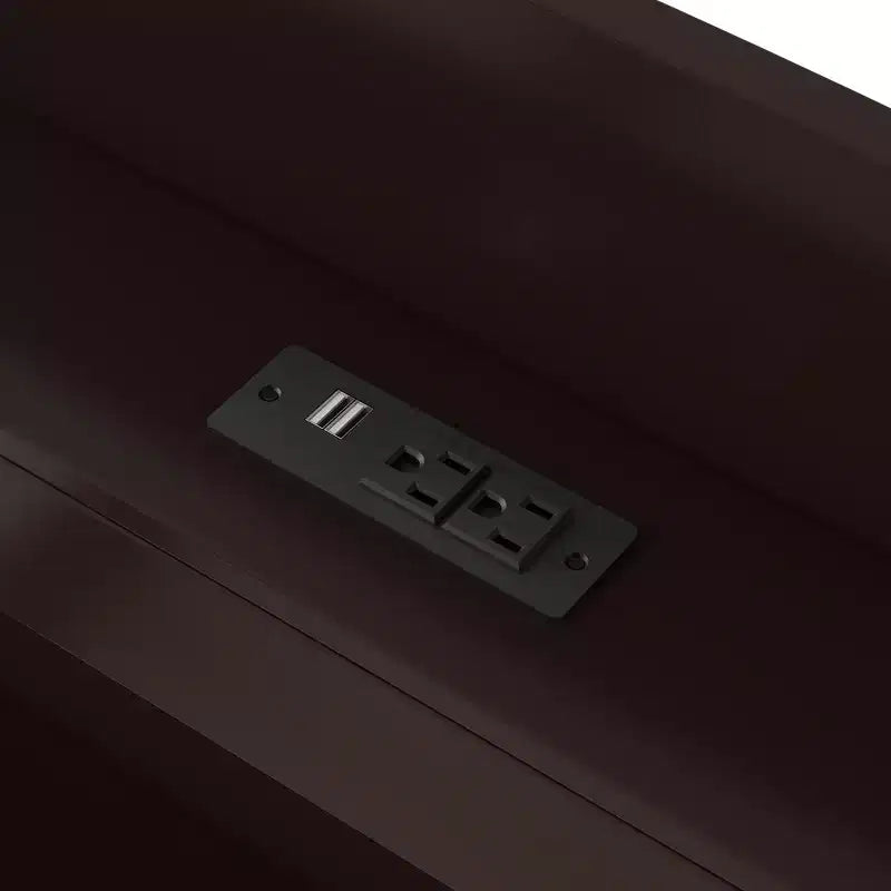 Twin XL Size Platform Bed Frame with Storage LED Headboard, Charging Station, Twin Size Trundle and 2 Drawers - ModernLuxe