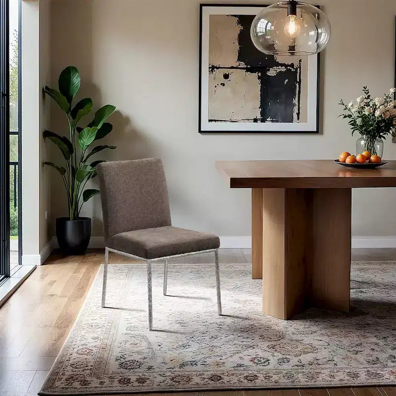 Meridian Furniture,Reeves Chenille Fabric Dining Chair, Set of 2