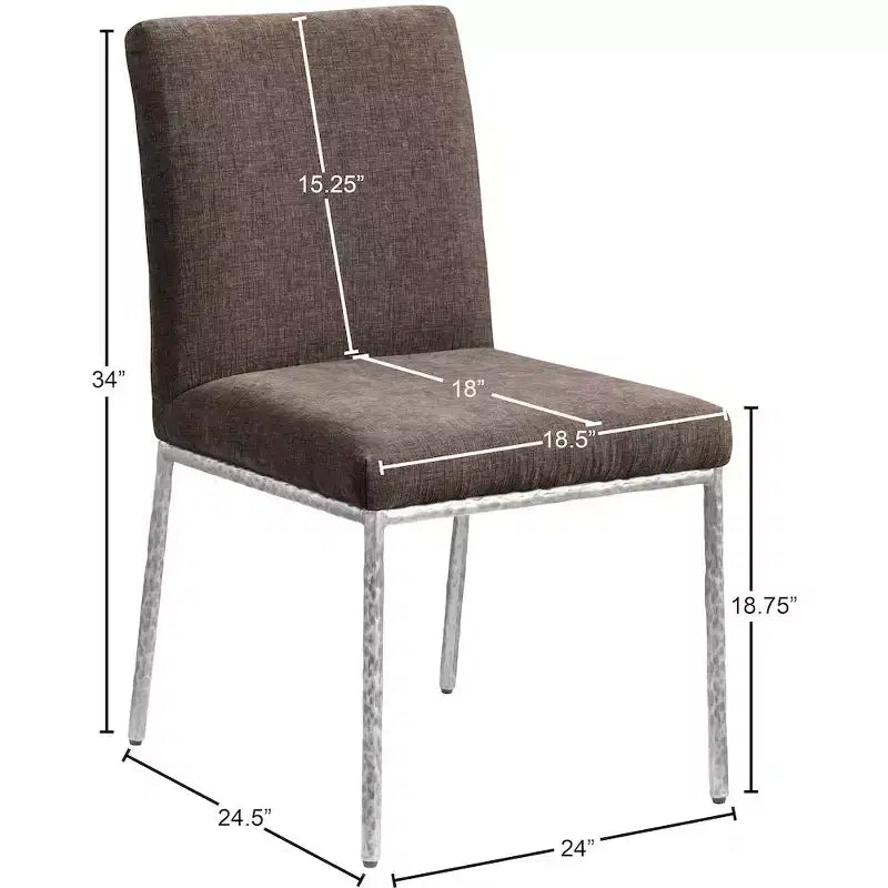 Meridian Furniture,Reeves Chenille Fabric Dining Chair, Set of 2