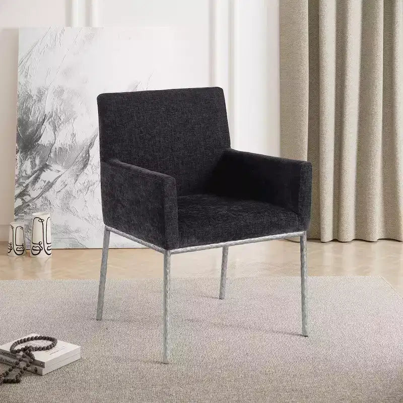 Meridian Furniture,Reeves Chenille Fabric Dining Chair, Set of 2