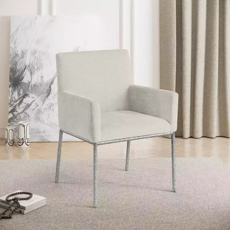 Meridian Furniture,Reeves Chenille Fabric Dining Chair, Set of 2
