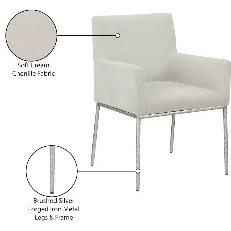 Meridian Furniture,Reeves Chenille Fabric Dining Chair, Set of 2