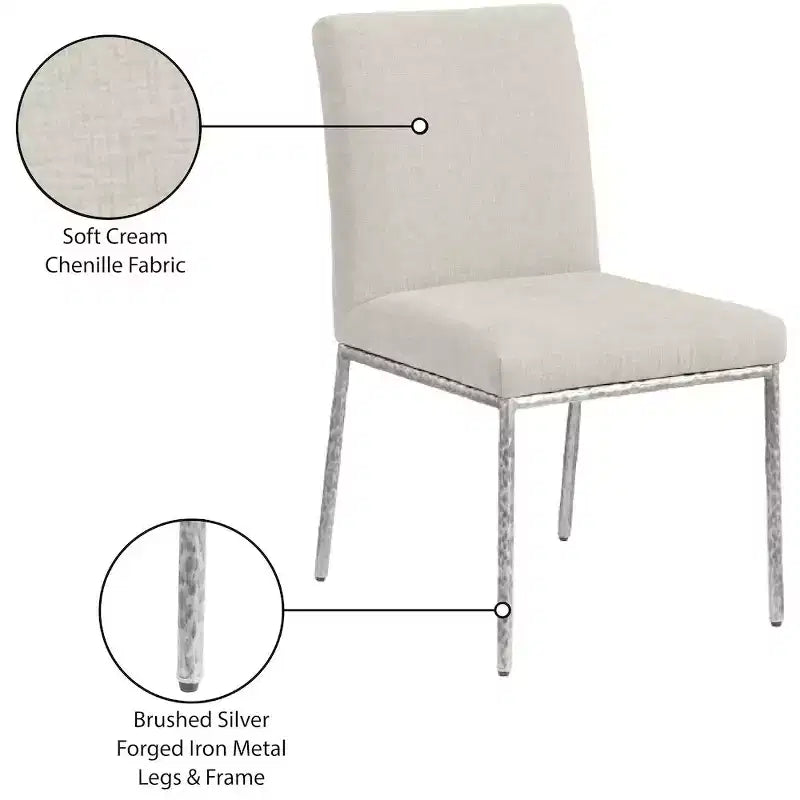 Meridian Furniture,Reeves Chenille Fabric Dining Chair, Set of 2