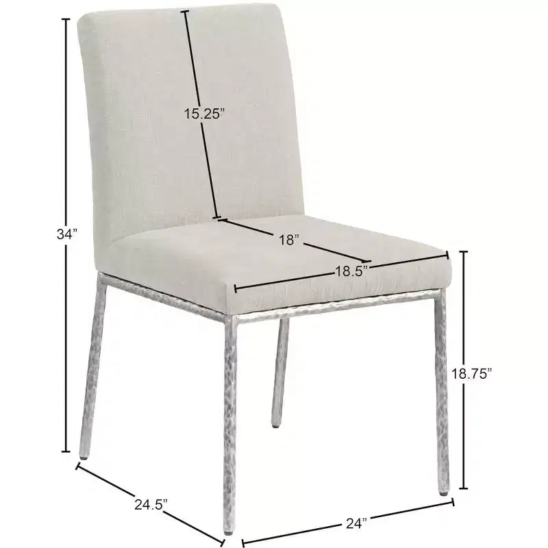 Meridian Furniture,Reeves Chenille Fabric Dining Chair, Set of 2