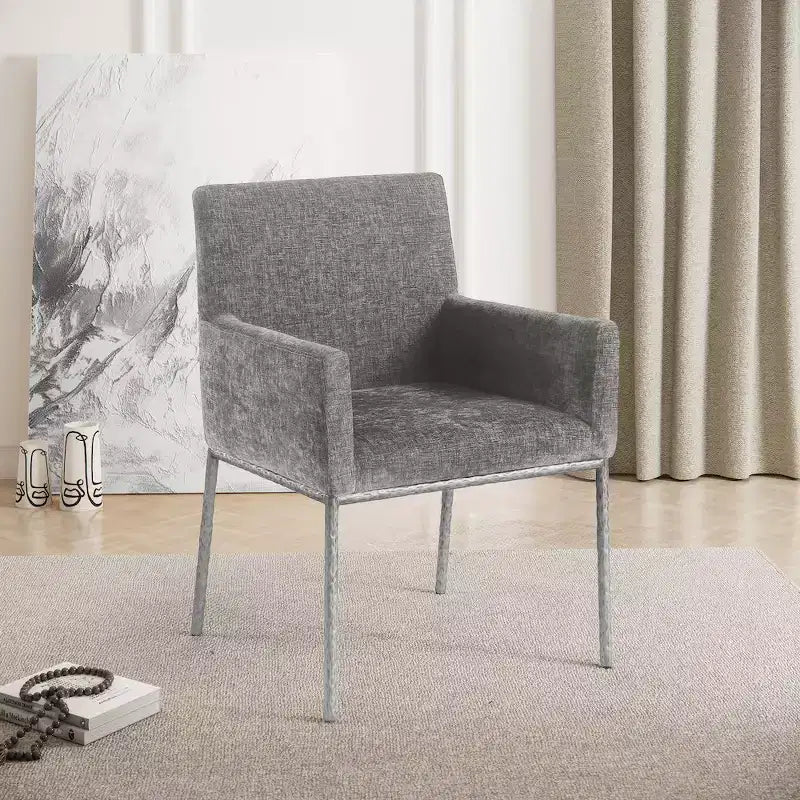 Meridian Furniture,Reeves Chenille Fabric Dining Chair, Set of 2