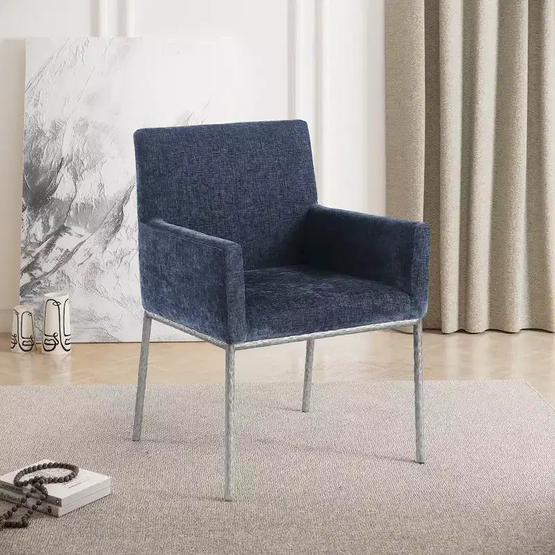 Meridian Furniture,Reeves Chenille Fabric Dining Chair, Set of 2