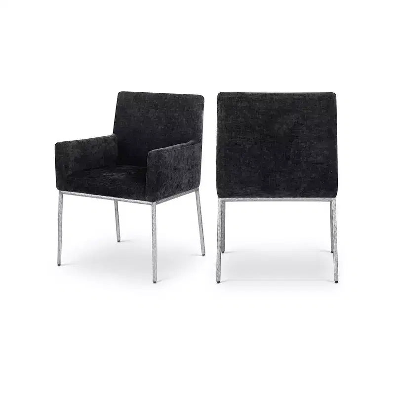 Meridian Furniture,Reeves Chenille Fabric Dining Chair, Set of 2