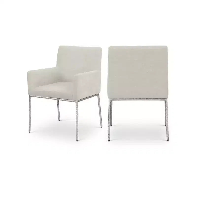 Meridian Furniture,Reeves Chenille Fabric Dining Chair, Set of 2
