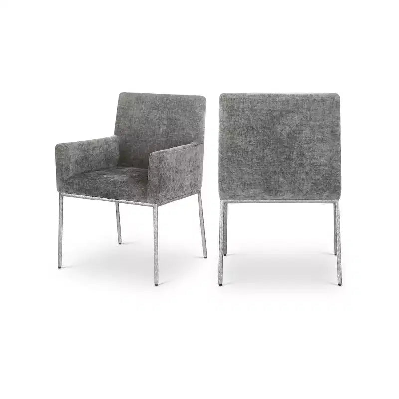 Meridian Furniture,Reeves Chenille Fabric Dining Chair, Set of 2