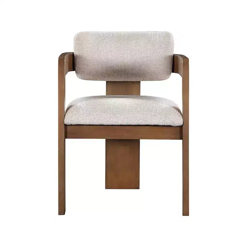 Meridian Furniture,Sacha Beige Linen Textured Fabric Dining Chair, Set of 2