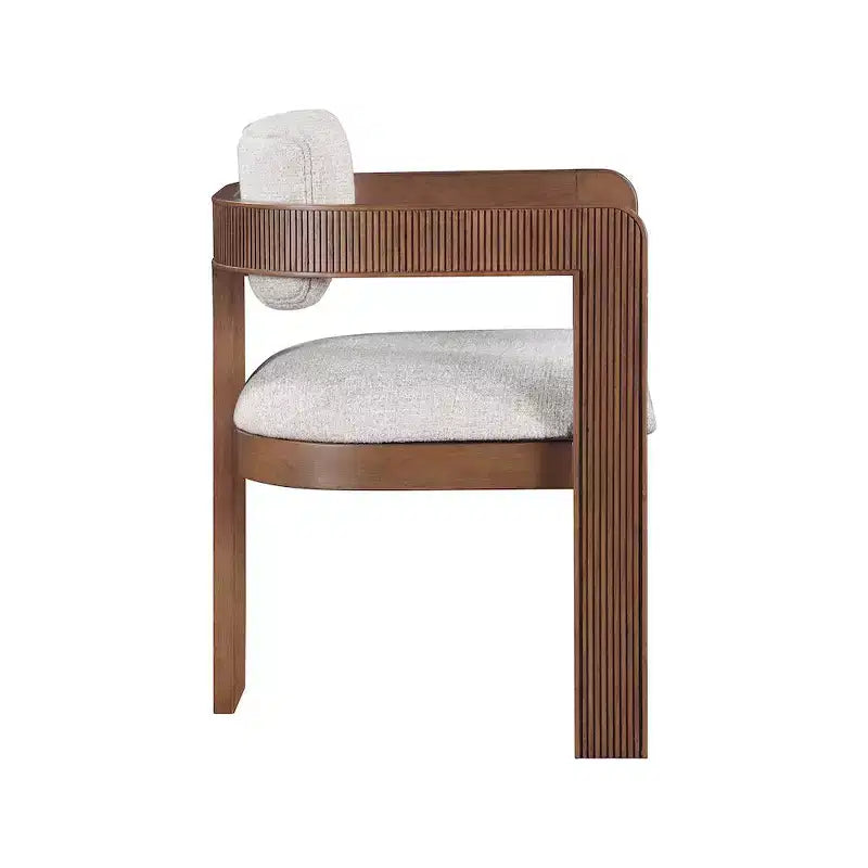 Meridian Furniture,Sacha Beige Linen Textured Fabric Dining Chair, Set of 2
