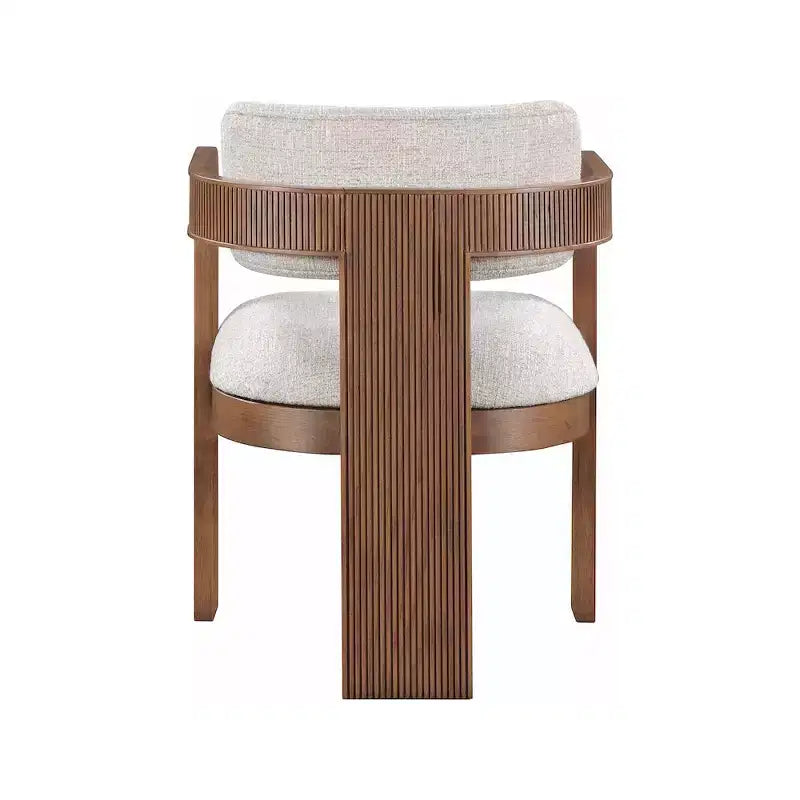 Meridian Furniture,Sacha Beige Linen Textured Fabric Dining Chair, Set of 2