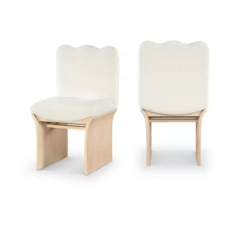 Meridina Furniture,Shaw Cream Chenille Fabric Upholstered Dining Chair