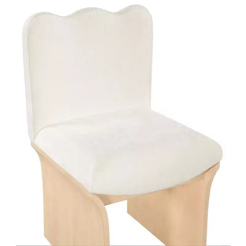 Meridina Furniture,Shaw Cream Chenille Fabric Upholstered Dining Chair