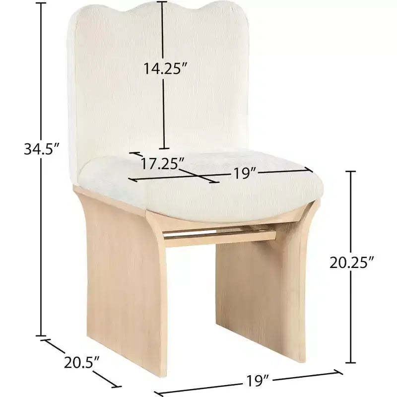 Meridina Furniture,Shaw Cream Chenille Fabric Upholstered Dining Chair