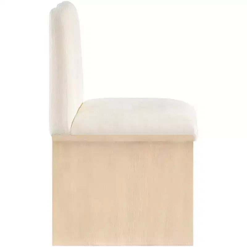 Meridina Furniture,Shaw Cream Chenille Fabric Upholstered Dining Chair