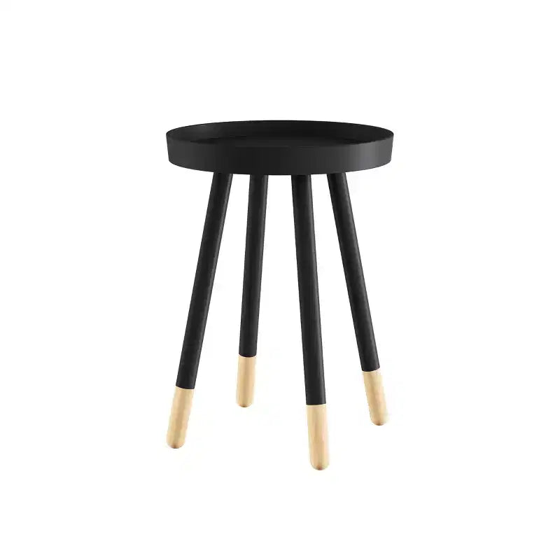 Lavish Home Round End Table, Modern Stand with Tray Top to Hold Drinks or Display, Accent Table or Nightstand