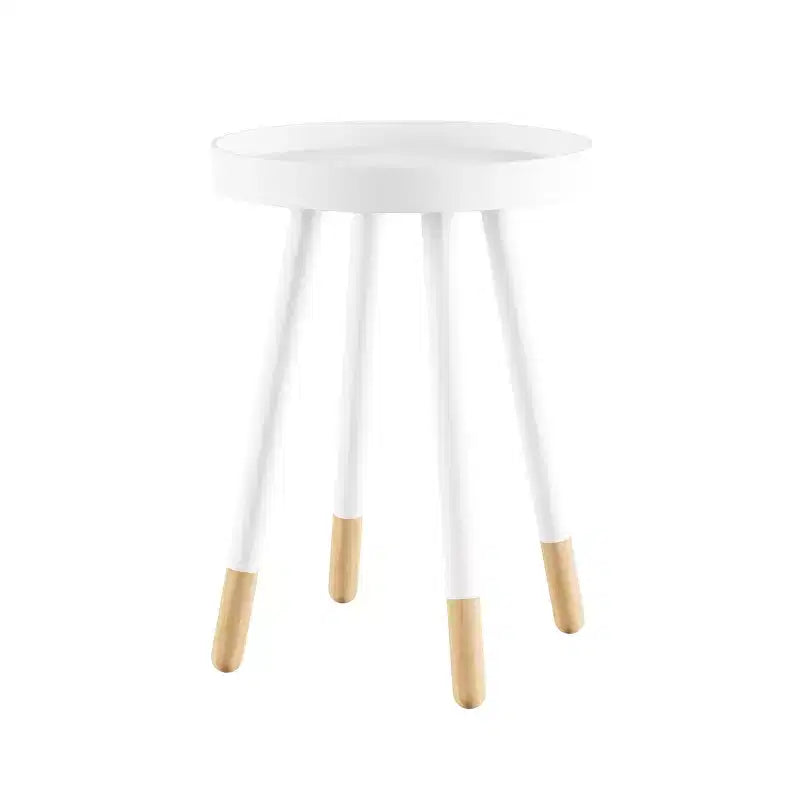 Lavish Home Round End Table, Modern Stand with Tray Top to Hold Drinks or Display, Accent Table or Nightstand