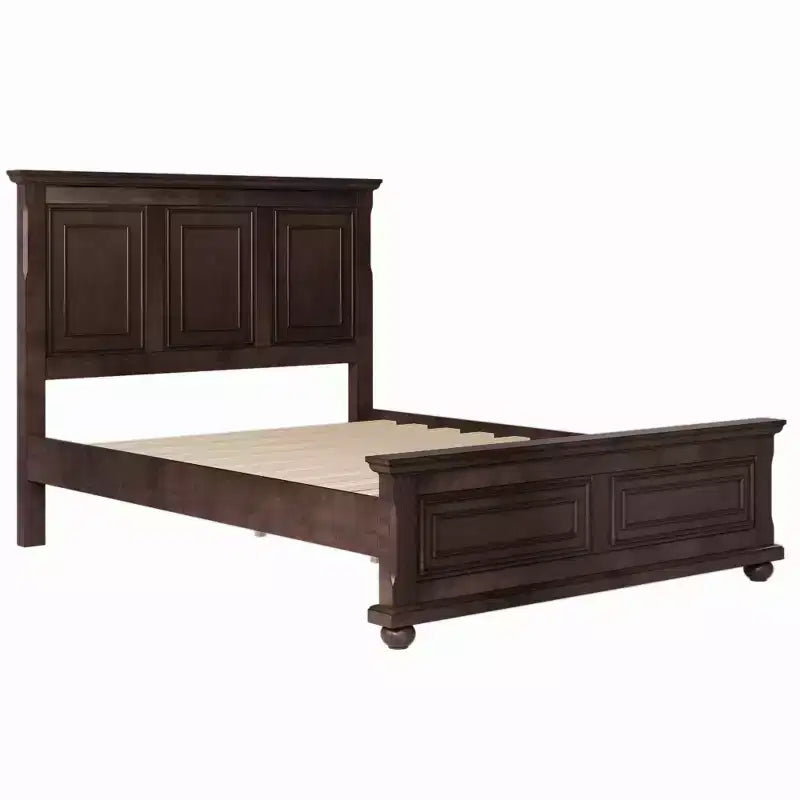 Merax Traditional Town and Country Style Pinewood Queen Bed with Decorative Fretwork and Grooved Panels