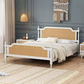 Merax Rustic & Retro Traditional Rattan Bed Frame with Pine Wood Structure