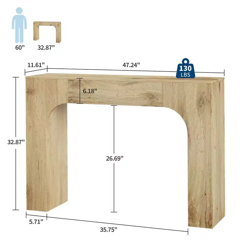 Farmhouse Console Table - Narrow Wood Entryway Sofa Table Behind Couch, Slim Rustic Hallway Furniture for Living Rooms, Foyers, and Apartments
