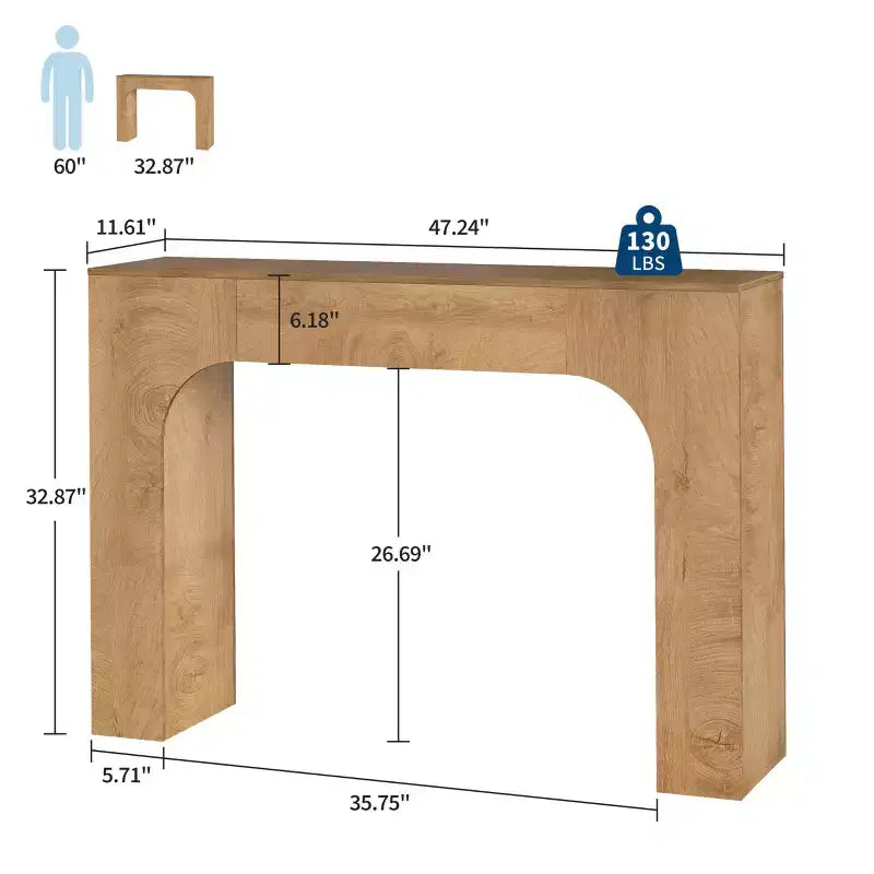 Farmhouse Console Table - Narrow Wood Entryway Sofa Table Behind Couch, Slim Rustic Hallway Furniture for Living Rooms, Foyers, and Apartments