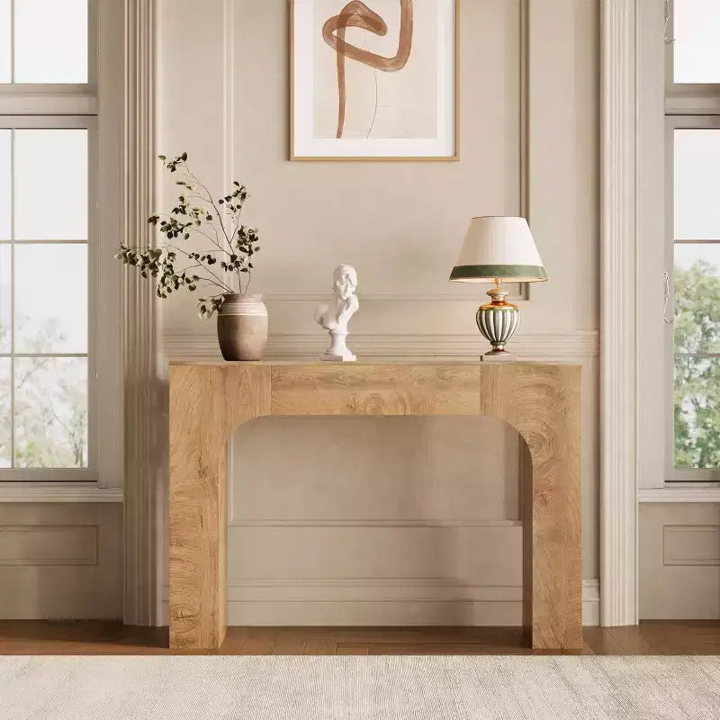 Farmhouse Console Table - Narrow Wood Entryway Sofa Table Behind Couch, Slim Rustic Hallway Furniture for Living Rooms, Foyers, and Apartments
