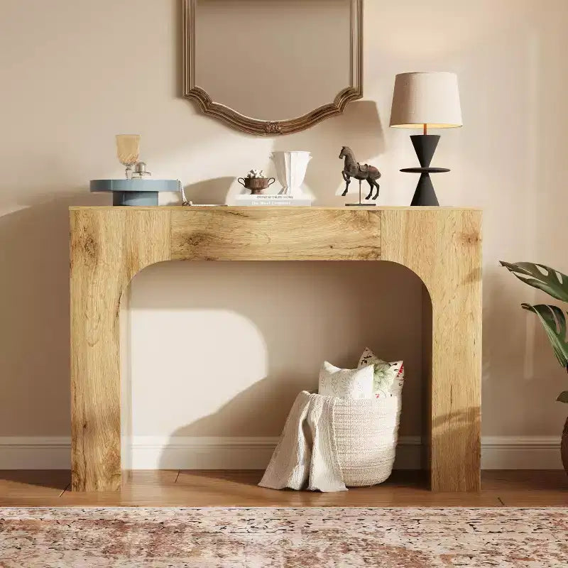 Farmhouse Console Table - Narrow Wood Entryway Sofa Table Behind Couch, Slim Rustic Hallway Furniture for Living Rooms, Foyers, and Apartments