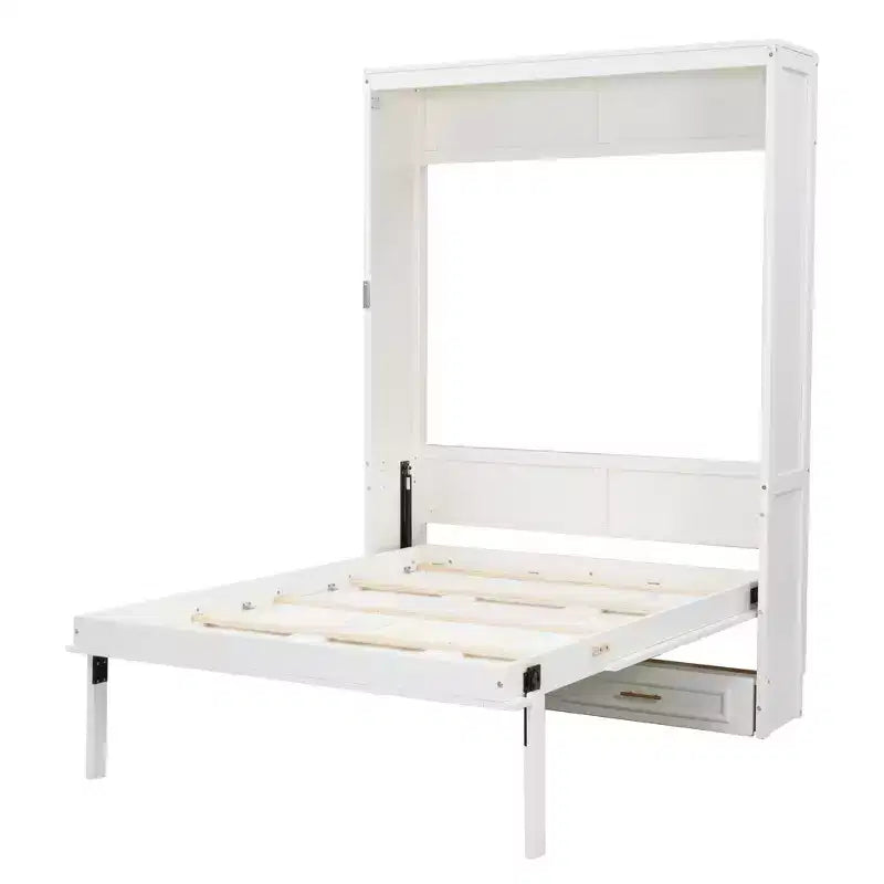 Merax Elegant Full Size Murphy Bed with 2 Drawers, Beige