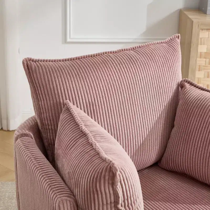 GDFStudio Roxane Modern Upholstered Swivel Chair with Pillows