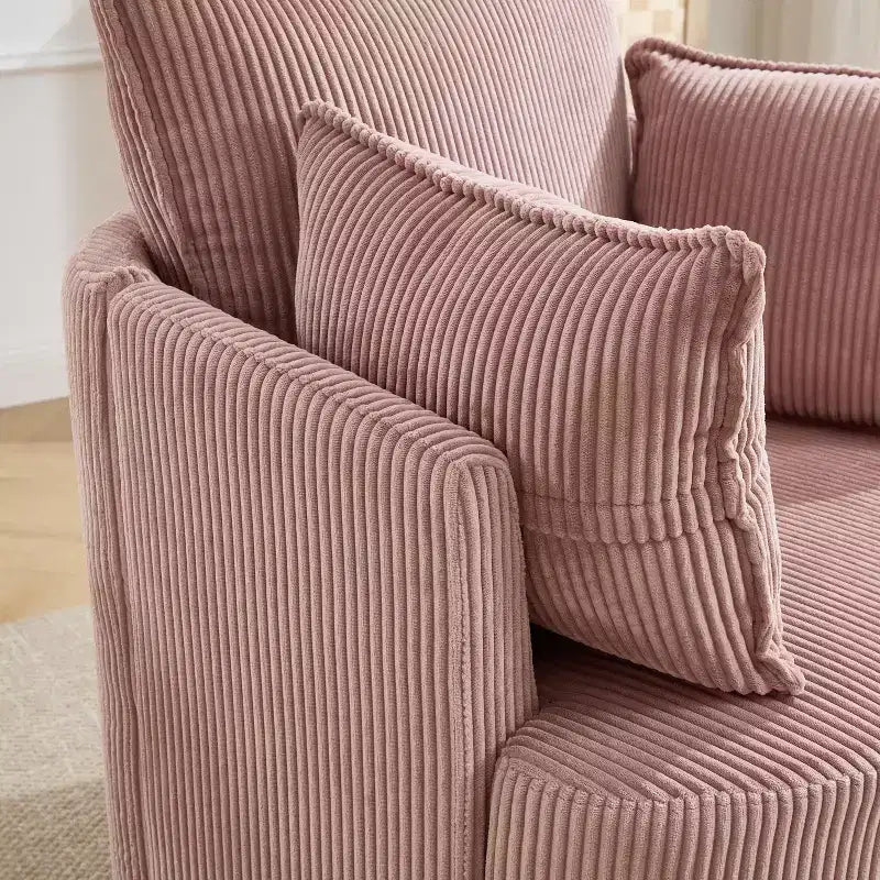 GDFStudio Roxane Modern Upholstered Swivel Chair with Pillows