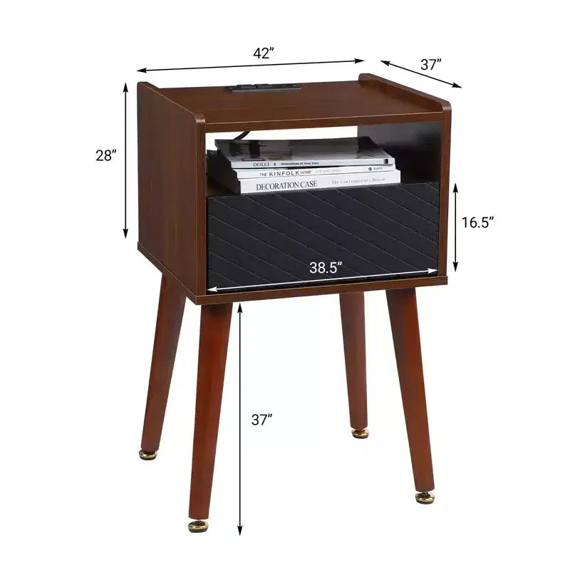 Modern Nightstand,Wooden Side Table, Small End Table Side Table, Drawers Storage Space for Bedroom Living Room Office