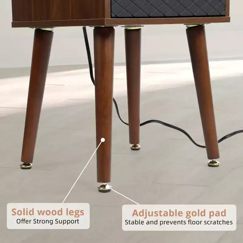 Modern Nightstand,Wooden Side Table, Small End Table Side Table, Drawers Storage Space for Bedroom Living Room Office