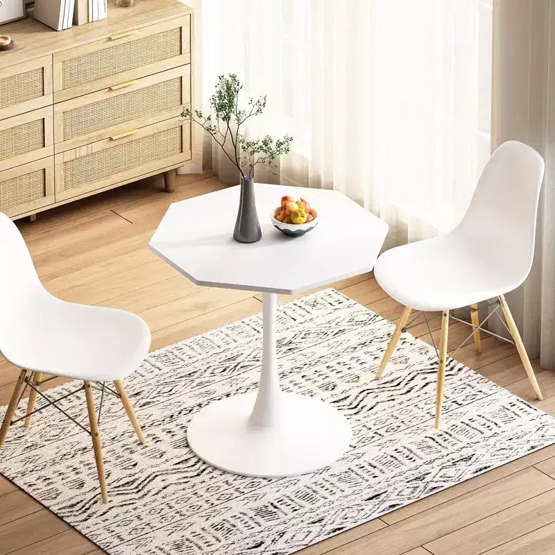 TROPOW 31.50 Modern Octagonal Coffee Table, Mid-Century Style Tulip Dining Table, Marble Coffee Tables for Reception Room , Easy to Clean