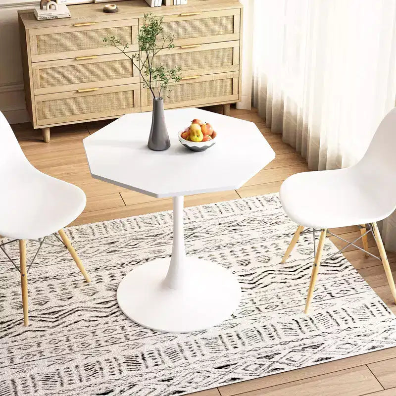 TROPOW 31.50 Modern Octagonal Coffee Table, Mid-Century Style Tulip Dining Table, Marble Coffee Tables for Reception Room , Easy to Clean