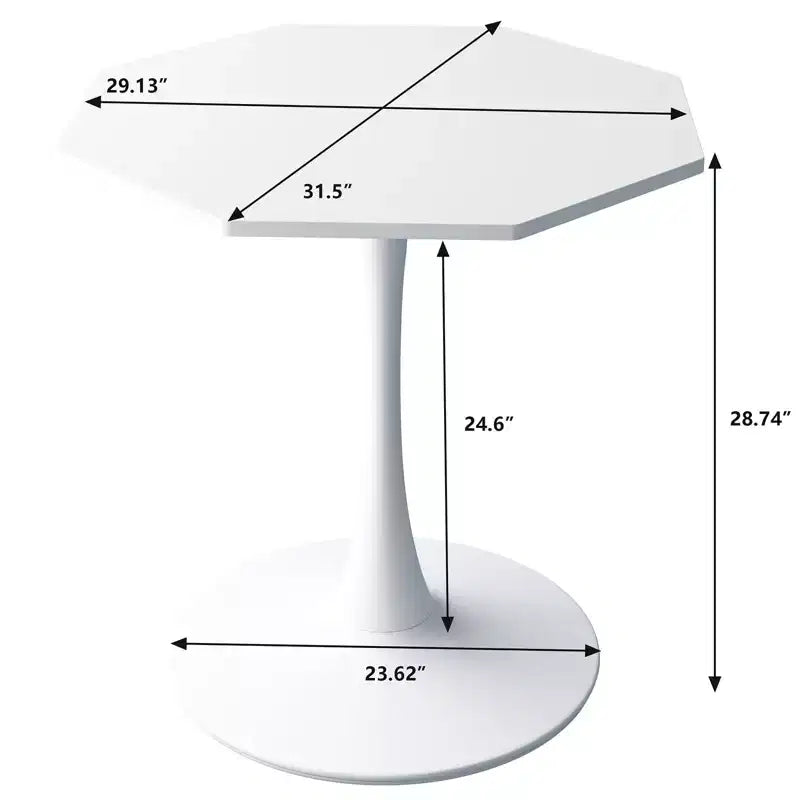 TROPOW 31.50 Modern Octagonal Coffee Table, Mid-Century Style Tulip Dining Table, Marble Coffee Tables for Reception Room , Easy to Clean