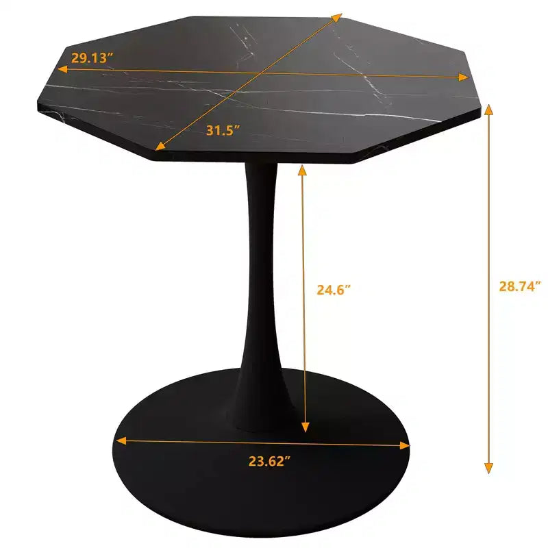 TROPOW 31.50 Modern Octagonal Coffee Table, Mid-Century Style Tulip Dining Table, Marble Coffee Tables for Reception Room , Easy to Clean