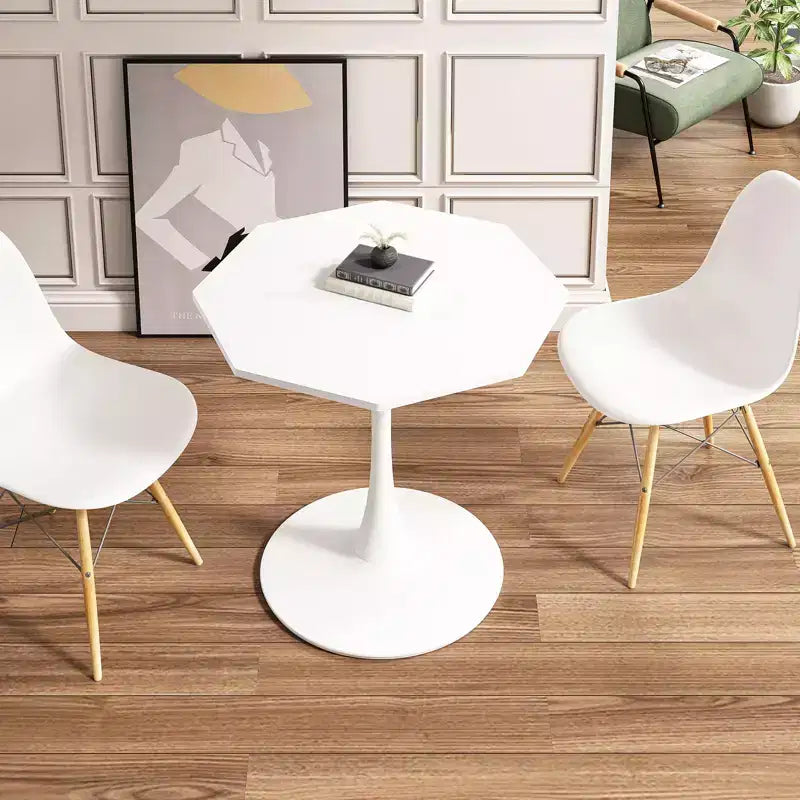 TROPOW 31.50 Modern Octagonal Coffee Table, Mid-Century Style Tulip Dining Table, Marble Coffee Tables for Reception Room , Easy to Clean