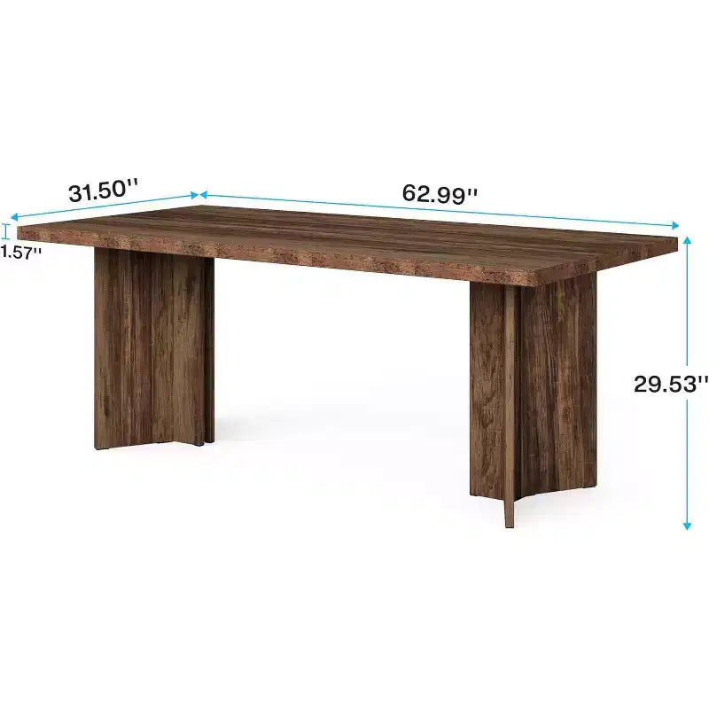 Okak Vintage Wood Large Executive Desk Rectangle Dining Table,Long Modern Kitchen Dinner Table for Dining Room,Breakfast Nook