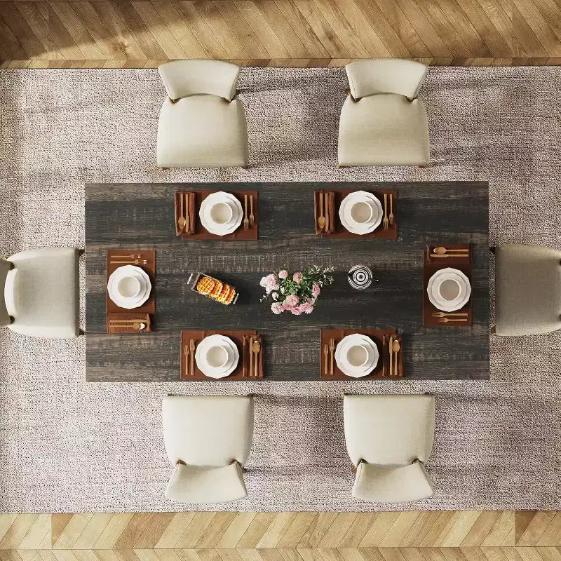 Okak Vintage Wood Large Executive Desk Rectangle Dining Table,Long Modern Kitchen Dinner Table for Dining Room,Breakfast Nook