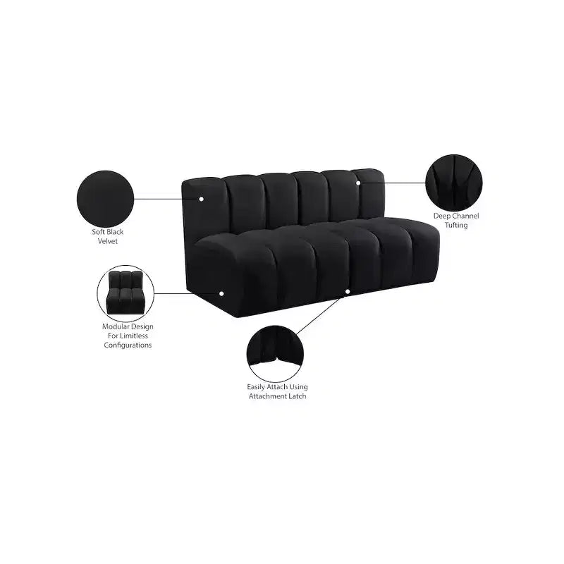 Meridian Furniture,Arc Velvet Modular Sofa