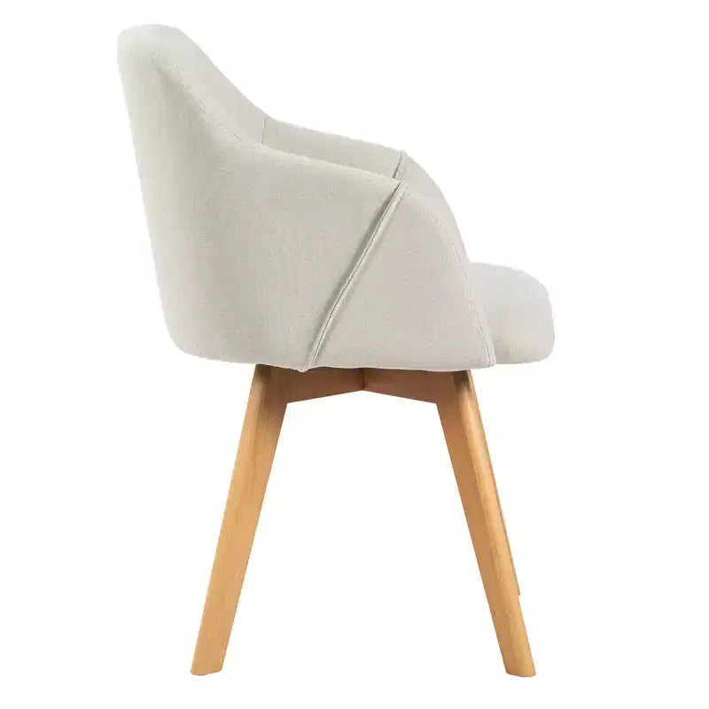 Bekrvio Swivel Dining Chairs Set of 2/4 with Arms,Modern Linen Upholstered Accent Arm Chairs with Wide Padded Seat & Solid Wood Legs