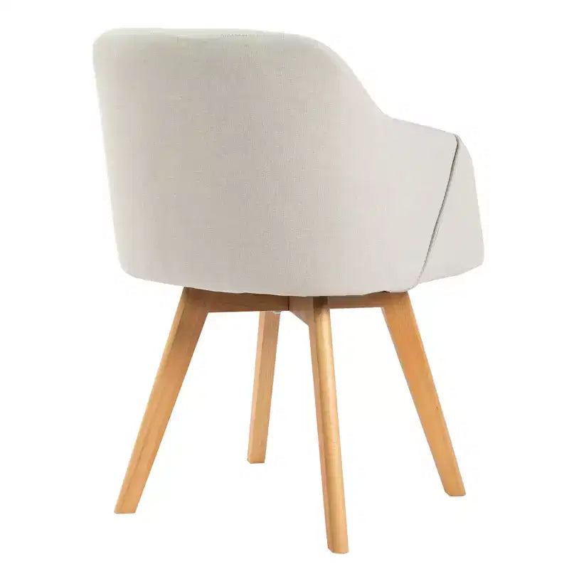 Bekrvio Swivel Dining Chairs Set of 2/4 with Arms,Modern Linen Upholstered Accent Arm Chairs with Wide Padded Seat & Solid Wood Legs