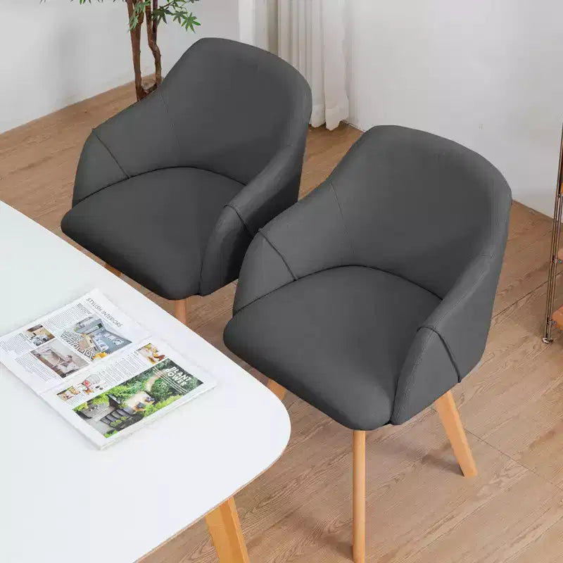 Bekrvio Swivel Dining Chairs Set of 2/4 with Arms,Modern Linen Upholstered Accent Arm Chairs with Wide Padded Seat & Solid Wood Legs