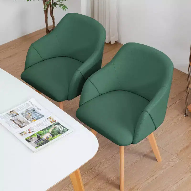 Bekrvio Swivel Dining Chairs Set of 2/4 with Arms,Modern Linen Upholstered Accent Arm Chairs with Wide Padded Seat & Solid Wood Legs
