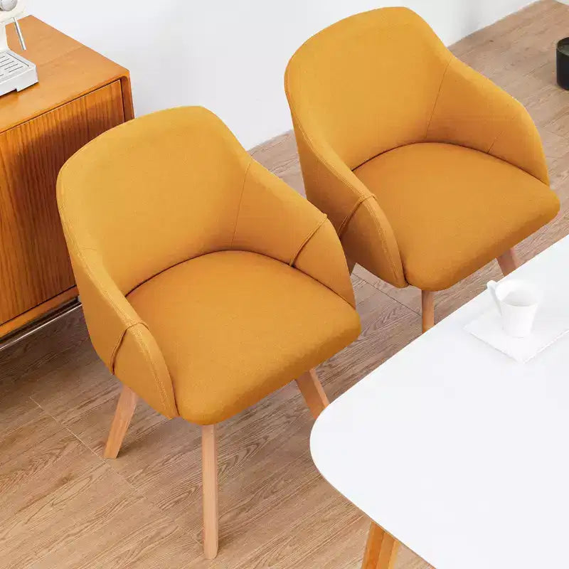 Bekrvio Swivel Dining Chairs Set of 2/4 with Arms,Modern Linen Upholstered Accent Arm Chairs with Wide Padded Seat & Solid Wood Legs