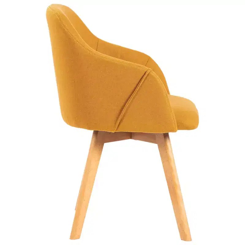Bekrvio Swivel Dining Chairs Set of 2/4 with Arms,Modern Linen Upholstered Accent Arm Chairs with Wide Padded Seat & Solid Wood Legs
