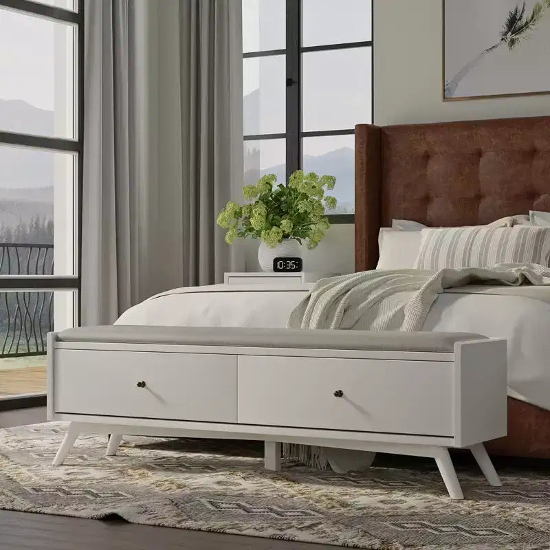 Flynn Bench, White