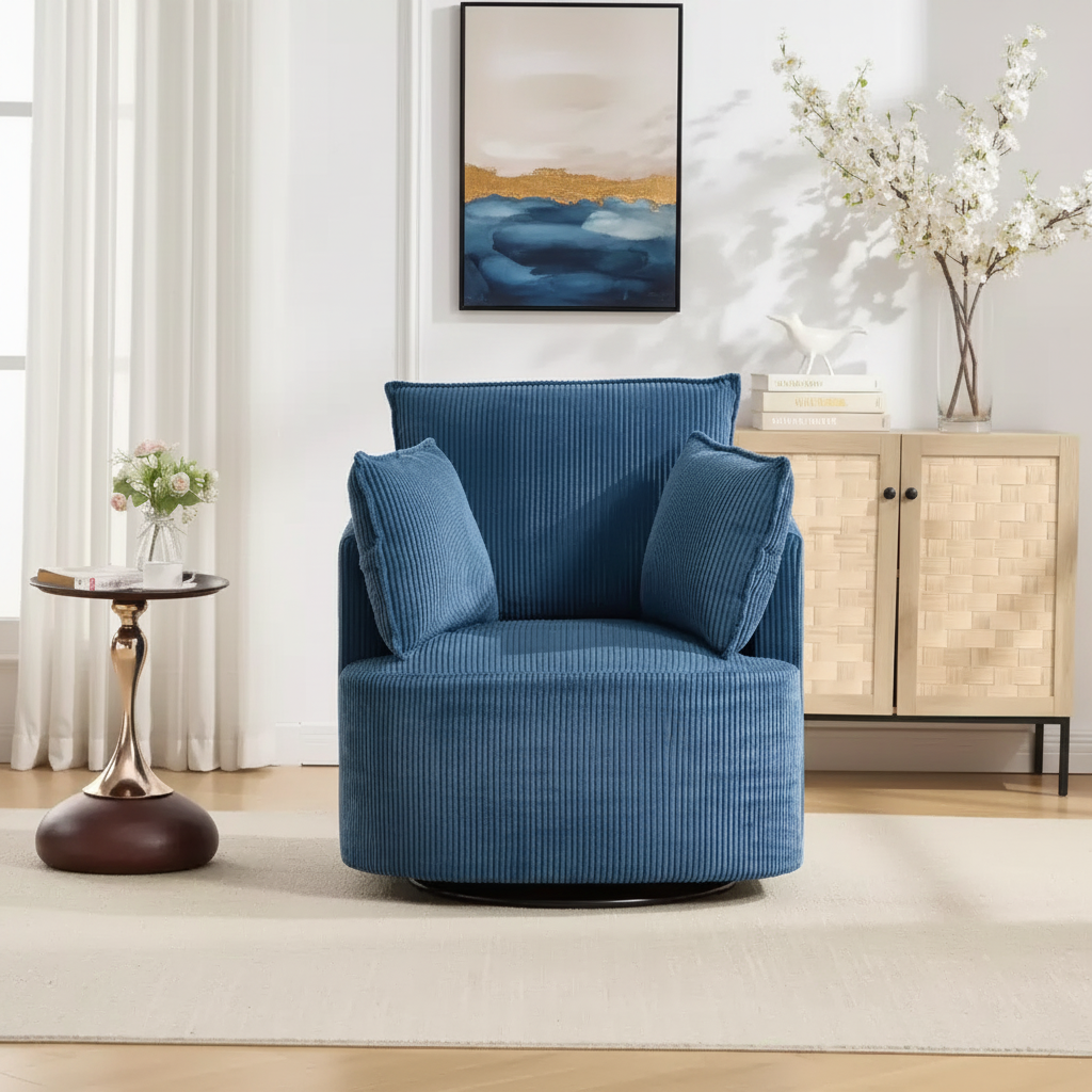 Chaise pivotante rembourrée moderne